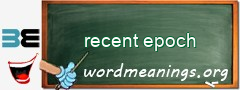 WordMeaning blackboard for recent epoch